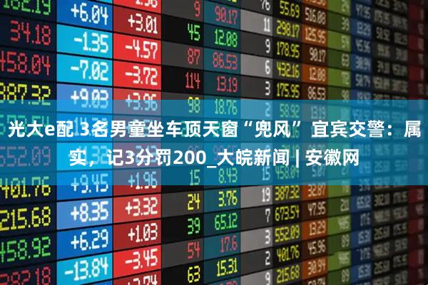 光大e配 3名男童坐车顶天窗“兜风” 宜宾交警：属实，记3分罚200_大皖新闻 | 安徽网
